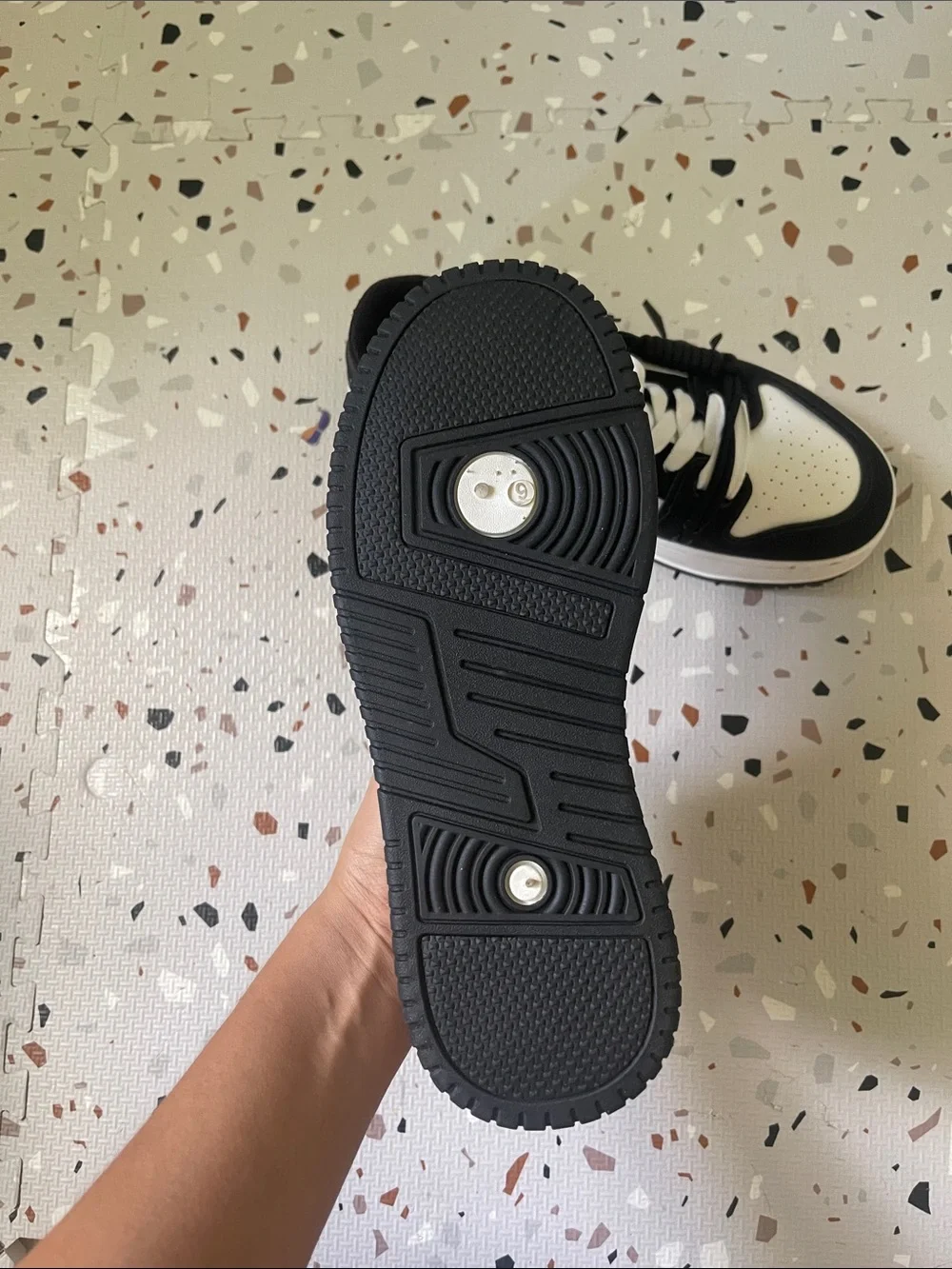 Black and White Low-Top Lace-Up Sneakers